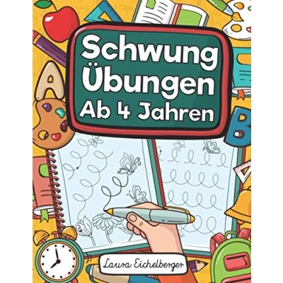 Abbildung von Schwungübungen Ab 4 Jahren: Einfache Zur Erhöhung Der Feinmotorik, Konzentration Und Augen Hand Koordination Von Kindern. Unschlagbares Geschenk Für Kinder Jahren!
