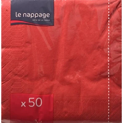 Abbildung von LE NAPPAGE 50 Servietten, aus Watte, 33 x cm, 2 lagig, FSC Rot, Zellulose, cm