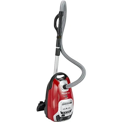 Abbildung von Rowenta RO7473 Silence Force Allergy+ Bodenstaubsauger mit Beutel große Staubbeutelkapazität: 4,5 Liter extrem leise hocheffiziente Bodendüse langlebiger EffiTech Motor, Schwarz/Rot