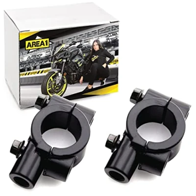 Abbildung von Area1 Motorrad Rückspiegel Halterung 2x M10 Rechtsgewinde 7/8 Zoll Spiegelaufnahme. Kompatibel mit Mondial