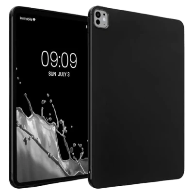 Abbildung von kwmobile Schutzhülle kompatibel mit Apple iPad Pro 13&quot; (2024) Hülle Silikon Tablet Cover Case Schwarz matt