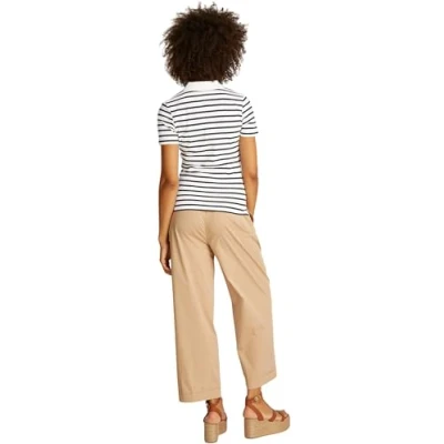 Abbildung von Tommy Hilfiger Poloshirt, Damen, Größe: Small, Breton ecru/dark night navy