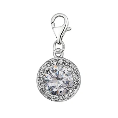 Abbildung von Quiges Charms Anhänger Versilbert Damen Schmuck für Bettelarmband mit Zirkonia