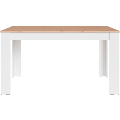 Abbildung von byLIVING Esstisch NORI/Moderner Küchentisch in Eiche Optik/Untergestell Melamin weiß/Großer Tisch / 120 x 80, H 75 cm