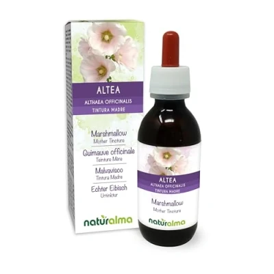 Abbildung von Echter Eibisch (Althaea officinalis) Wurzeln Alkoholfreier Urtinktur Naturalma Flüssig Extrakt Tropfen 120 ml Nahrungsergänzungsmittel Veganer