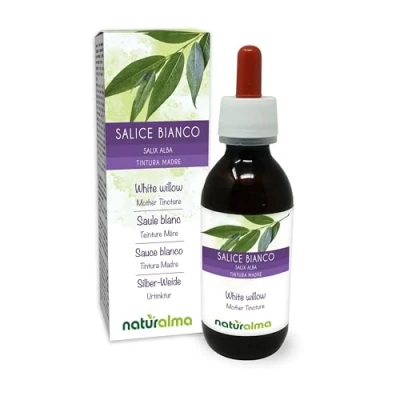 Abbildung von Silber Weide (Salix alba) Rinde Alkoholfreier Urtinktur Naturalma Flüssig Extrakt Tropfen 120 ml Nahrungsergänzungsmittel Veganer