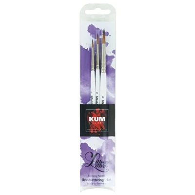 Abbildung von KUM 5119416 Memory Point Brushlettering Set, Breite 1, 3 &amp; 6, drei Pinsel im weiß