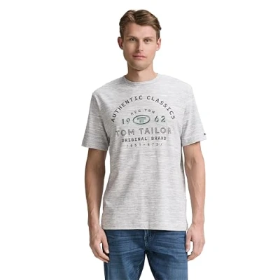 Abbildung von TOM Tailor Tshirt print Tarmac grey/white, Herren, Größe: Large, grey/white