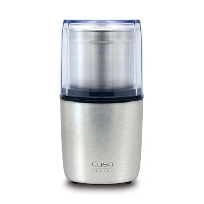 Abbildung von Caso 1830 Coffee Flavour Elektrische Kaffeemühle zum mahlen von Kaffee, Espresso, Nüssen oder Gewürzen, Kaffee Mühle mit Schlagmesser, 200 Watt, für bis zu 90 g Kaffeebohnen, Silber