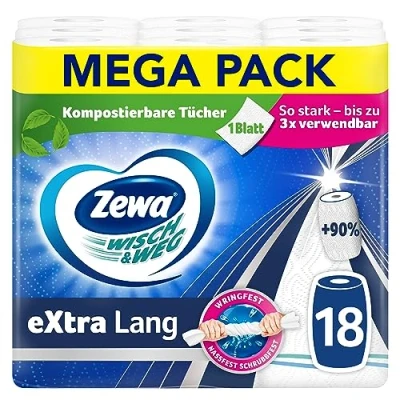 Abbildung von Zewa Wisch&amp;Weg extra lang Original, Mega Pack, 9 Packungen