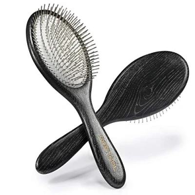 Abbildung von BESTOOL Haarbürste, Antistatische Paddle Detangler Haarbürste mit Metallborsten zur Haarentwirrung und Massage, geeignet für Locken &amp; Lange Haare, nasse trockene Haare