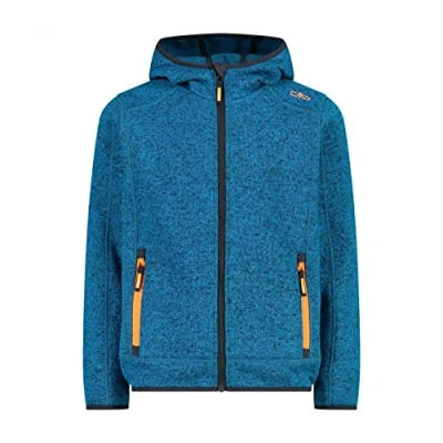 Abbildung von CMP Kinder Knit Tech Jacke mit fester Kapuze, Donau B. Blauer Flamingo Fluo, 110