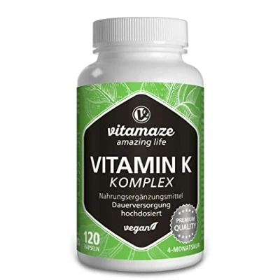 Abbildung von Vitamin K1+K2 Komplex hochdosiert vegan Kapseln