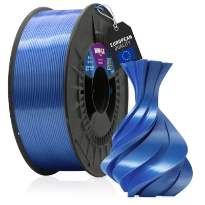 Abbildung von WINKLE PLA Silk Filament (Seide) Blau 3D Drucker 1,75 mm 1 kg Blaues Weiches und seidiges Finish Maßgenauigkeit Spule
