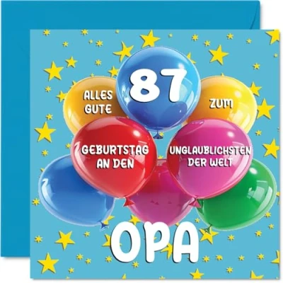 Abbildung von Stuff4 87. Geburtstagskarte Opa Unglaublichsten der Welt Geburtstagskarten für 87 Jahre von Enkel Enkelin, 145mm Geburtstag Glückwunschkarten