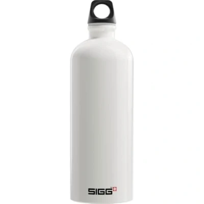 Abbildung von SIGG Alu Trinkflasche Traveller Weiss Klimaneutral Zertifiziert Für Kohlensäurehaltige Getränke Geeignet Auslaufsicher Federleicht BPA frei 1L