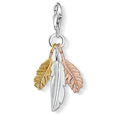 Abbildung von Thomas Sabo Damen Charm Anhänger Federn Gelbgold Roségold 925 Sterling Silber 1010 431 12
