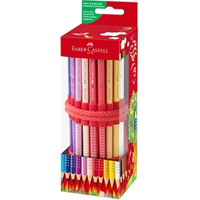 Abbildung von FABER CASTELL 201541 Buntstifte Colour Grip 18er, Stifterolle mit Spitzer