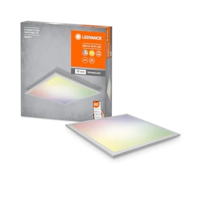 Abbildung von LEDVANCE Smarte LED Panel Leuchte mit WiFi Technologie für Innen, Lichtfarbe änderbar (3000 6500K), RGB Farben änderbar, 450mm x 450 mm, Kompatibel Google und Alexa, SMART+ PLANON PLUS MULTICOLOR
