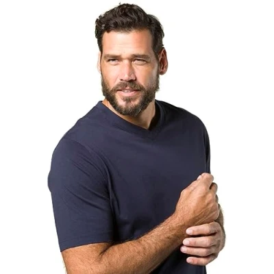 Abbildung von JP 1880 Herren große Größen Übergrößen Menswear L 8XL JP1880 T Shirt, Basic, V Ausschnitt, bis 8 XL dunkel Marine 702415750