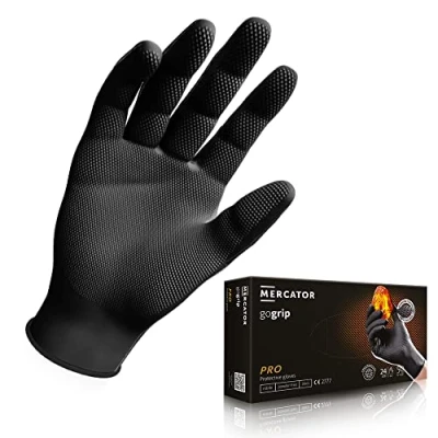 Abbildung von MERCATOR MEDICAL GoGRIP+ Nitrilhandschuhe, puderfrei, latexfrei, Diamanttextur