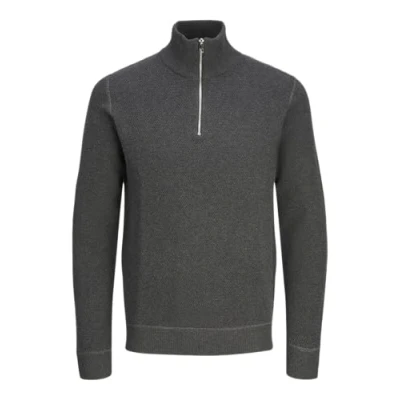 Abbildung von JACK&amp;JONES Herren Jprbluchrister Knit Half Zip Strickpullover, Dark Grey Melange, Large