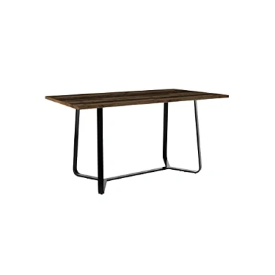 Abbildung von byLIVING Esszimmertisch TALEA/Moderner Küchentisch in Old Wood Optik dunkel braun 140 cm/Kufen Gestell Metall schwarz pulverbeschichtet/Großer Esstisch/B 140, H 76, T 90 cm