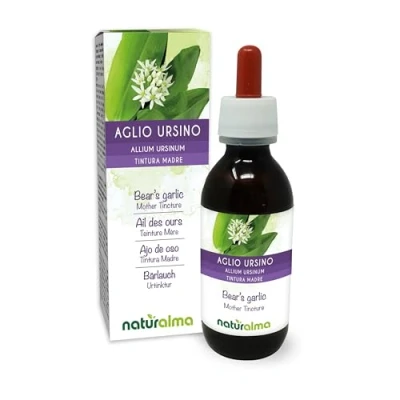 Abbildung von Bärlauch (Allium ursinum) Blätter und Zwiebeln Alkoholfreier Urtinktur Naturalma Flüssig Extrakt Tropfen 120 ml Nahrungsergänzungsmittel Veganer