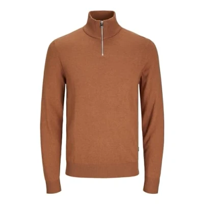 Abbildung von Jack &amp; Jones Jjeemil HALF ZIP Strickpullover, Herren, Größe: Medium, Mocha bisque