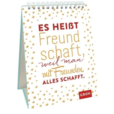 Abbildung von Es heißt Freundschaft, weil man mit Freunden alles schafft.: Dekorativer Aufsteller als kleines Geschenk für Lieblingsmenschen