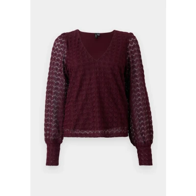 Abbildung von Vero Moda Vmbecca V NECK Bluse, Damen, Größe: XS, Wine tasting
