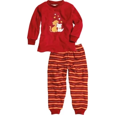 Abbildung von Playshoes Apparel Zweiteilig Schlafanzug Frottee Katzen, rot, 98
