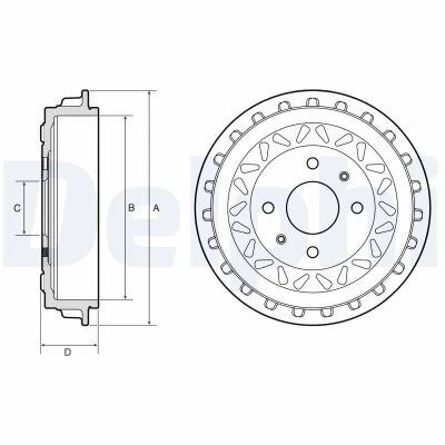Abbildung von DELPHI BF663 Bremstrommel 258mm