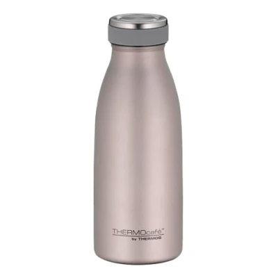 Abbildung von THERMOcafé by THERMOS TC BOTTLE rose mat 0,35l, Edelstahl Isolierflasche kohlensäurefest, 12h heiß 24h kalt, Auslaufsicher, für Schule, Unterwegs &amp; Büro