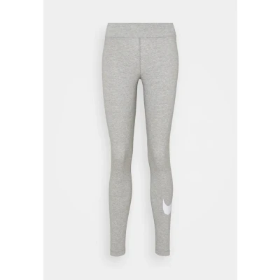 Abbildung von Nike Sportswear W NSW Essntl Lggng Swoosh MR Leggings Hosen, Damen, Größe: Large, Grey heather/white