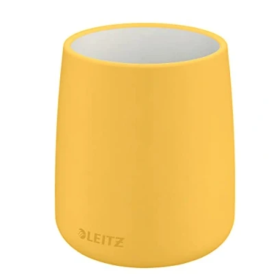 Abbildung von Leitz Stifteköcher, Stiftehalter aus Keramik, Warmes Gelb, Cosy Serie, 53290019
