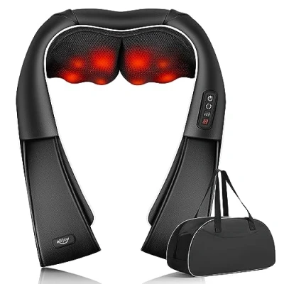 Abbildung von ALLJOY Nackenmassagegerät Shiatsu Massagegerät Elektrisch mit Wärmefunktion, Schulter Massagegeräts für Rücken, Beine, Füße, Rückenmassagegerät Haus Büro, Geschenke Männer Frauen