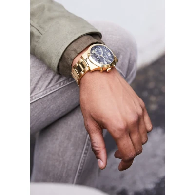 Abbildung von Guess Dress Chronograph goldcoloured/black, Herren, Größe: One Size, Gold coloured/black
