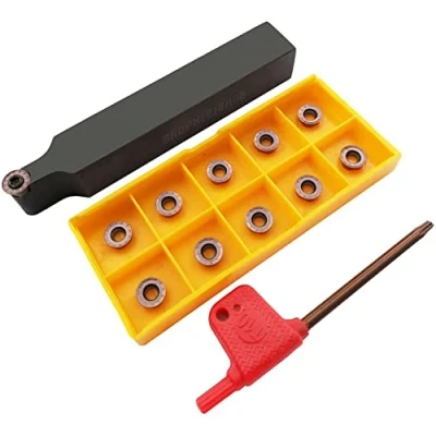Abbildung von ASZLBYM 10 Stück RPMT08T2MOE Indexierbare Hartmetall Fräseinsätze, Klingenfräser mit 16 mm SRDPN1616H08, indizierbarer Fräswerkzeughalter, Metalldrehmaschinen Schneidwerkzeuge.