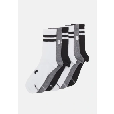 Abbildung von Under Armour Essential CREW Unisex 6 PACK Sportsocken, Größe: 31.5 36.5, White/black