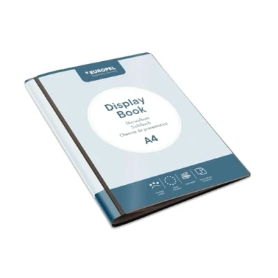 Abbildung von EUROPEL Präsentationsbuch im A4 Format mit 10 Hüllen Sichtbuch Front View Inlay Portfolio und Projektordner für Besprechungen &amp; Konferenzen Dunkelgrau / Anthrazit 114167