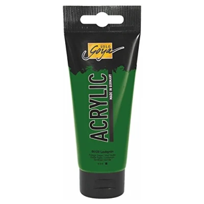 Abbildung von KREUL 84120 Solo Goya Acrylic, 100 ml Tube in laubgrün, cremige vielseitig einsetzbare Acrylfarbe Studienqualität, auf Wasserbasis, schnell und matt trocknend, gut deckend, wasserfest