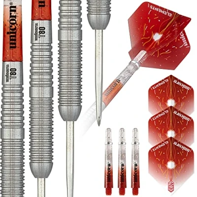 Abbildung von Unicorn Core XL Striker Dartpfeile mit Stahlspitze, rot, 20 g