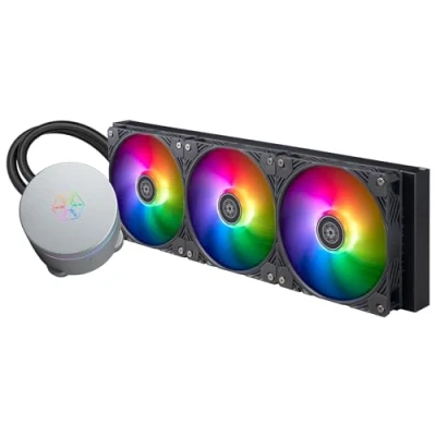 Abbildung von SilverStone Technology IceMyst 420, Erstklassiger All in One Flüssigkühler mit ARGB Beleuchtung, SST IM420