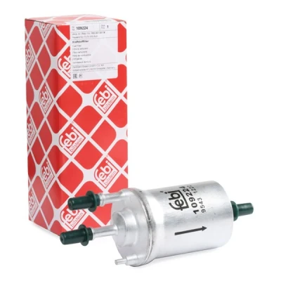 Abbildung von FEBI BILSTEIN 109224 Kraftstofffilter Leitungsfilter mit Druckregler VOLKSWAGEN: Golf 5, Polo V Hatchback, SEAT: Ibiza 4 ST, Leon II Hatchback