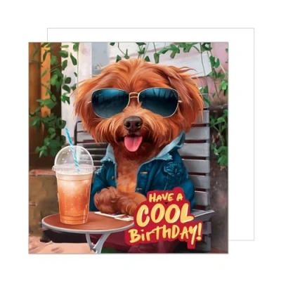 Abbildung von Edition Seidel Premium quadratische Geburtstagskarte mit Umschlag. Glückwunschkarte Happy Birthday Billet Karte für Frau Mann cooler Hund lustig Humor (GQ295 SW024)
