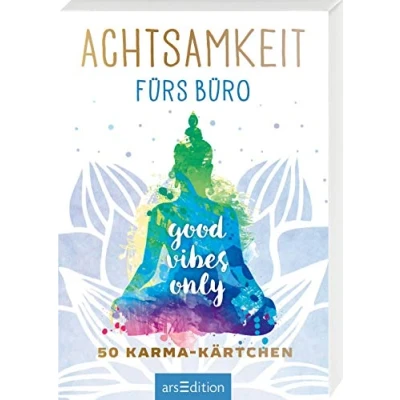 Abbildung von Achtsamkeit fürs Büro: 50 Karma Kärtchen Schön gestaltete Achtsamkeitskarten in Geschenkbox zur Stressbewältigung im Joballtag