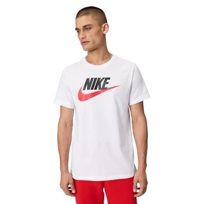 Abbildung von Nike Sportswear TEE ICON Futura Unisex Tshirt print, Herren, Größe: Medium, White/black/university red