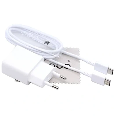 Abbildung von SchnellLadegerät für Original Samsung EP T1510 Ladekabel Galaxy Tab S5e, S4, S3, A 10.1 (2019) 2A Blitz USB Type C Daten Kabel mit mungoo Displayputztuch