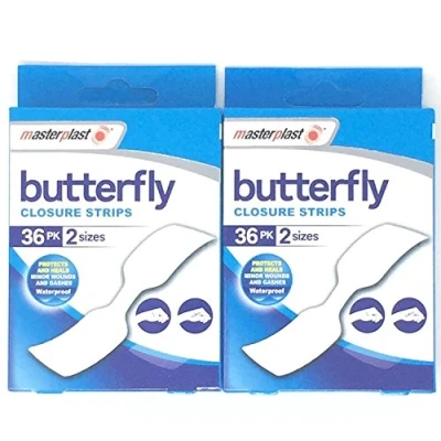 Abbildung von Masterplast Schmetterling Pflaster, wasserdichte 2 Packungen, 72 Pflaster